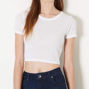 NWT Topshop Ribbed Crop Tee Top